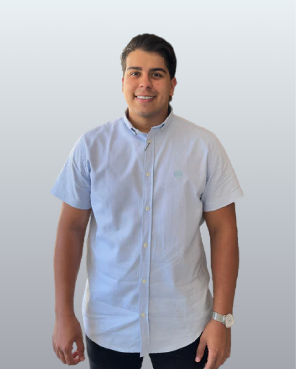 Camisa Manga Curta Slim Fit Oxford Button Down