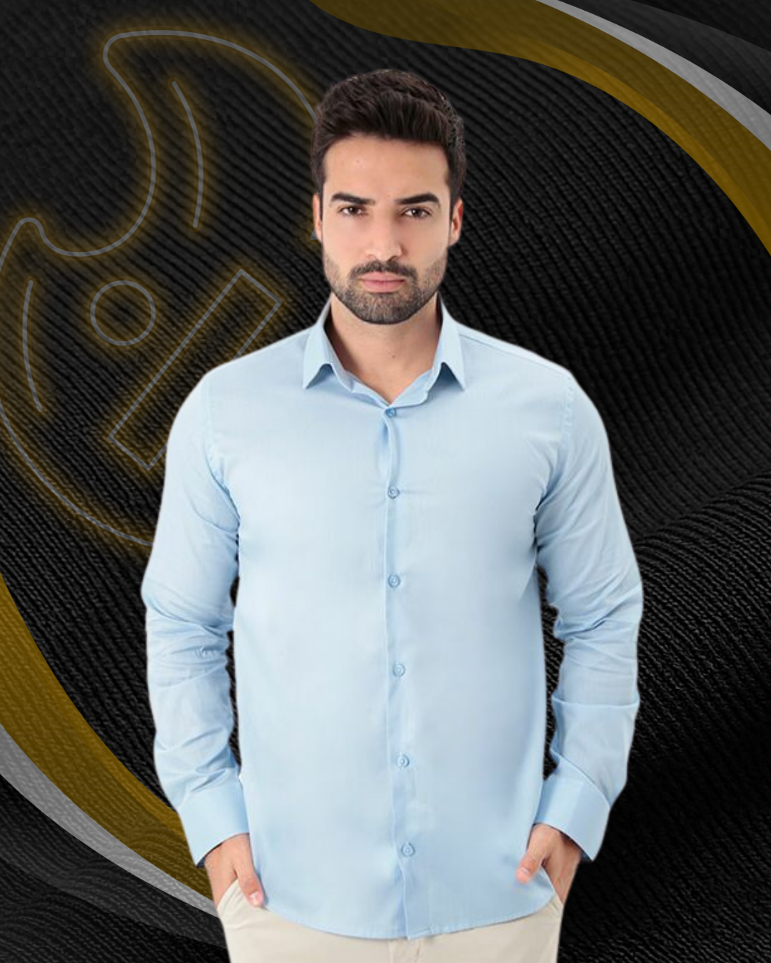 Camisa Manga Longa Slim Fit Básica Lisa