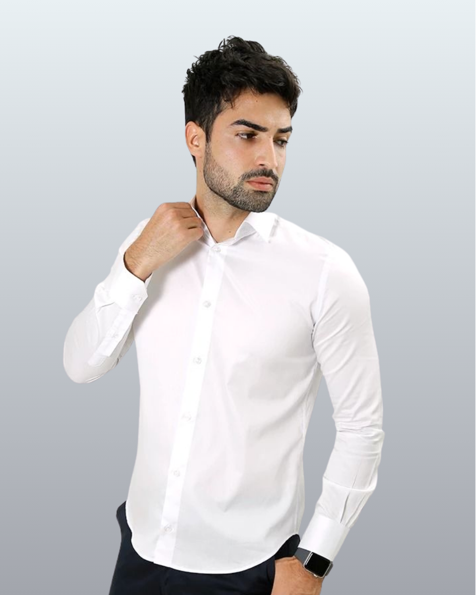 Camisa Manga Longa Slim Fit Básica Lisa
