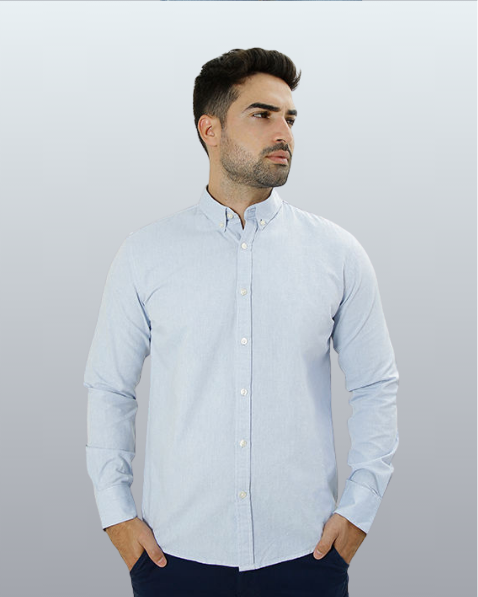 Camisa Manga Longa Slim Fit Oxford Button Down