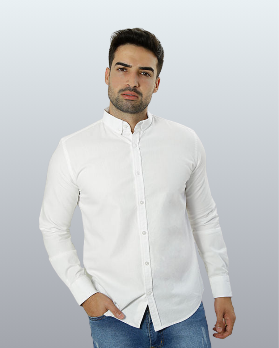 Camisa Manga Longa Slim Fit Oxford Button Down
