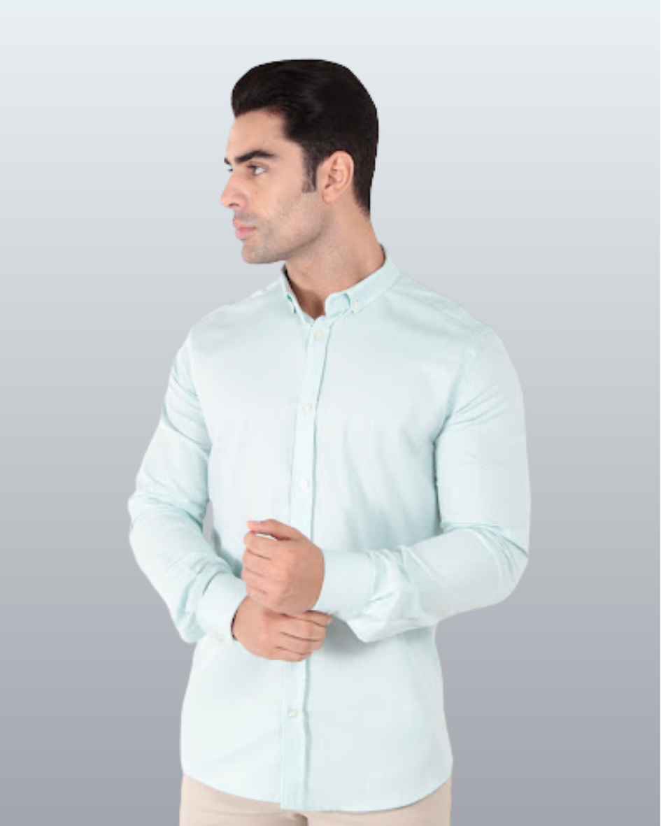 Camisa Manga Longa Slim Fit Oxford Button Down