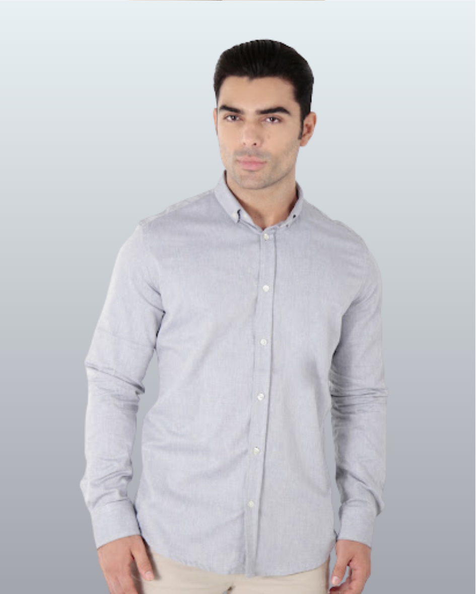 Camisa Manga Longa Slim Fit Oxford Button Down