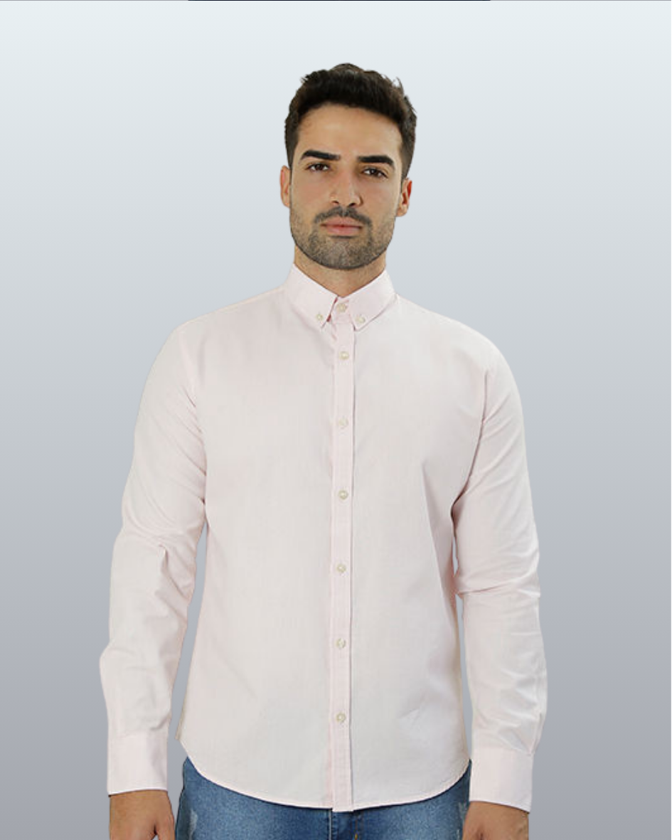 Camisa Manga Longa Slim Fit Oxford Button Down