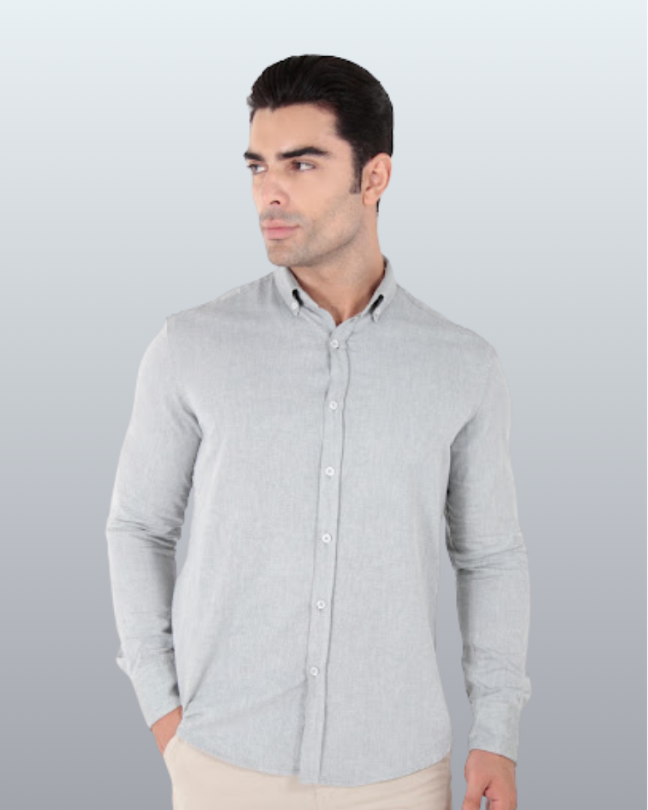 Camisa Manga Longa Slim Fit Oxford Button Down