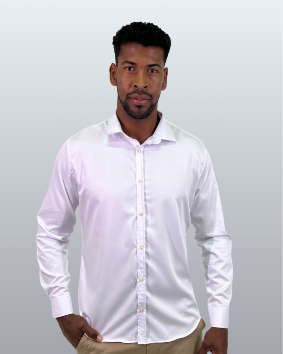 Camisa Manga Longa Slim Fit Oxford Modal Button Down