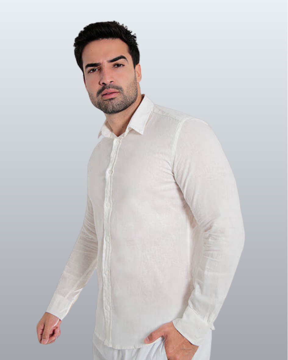 Camisa Premium Manga Longa Slim Fit Linho