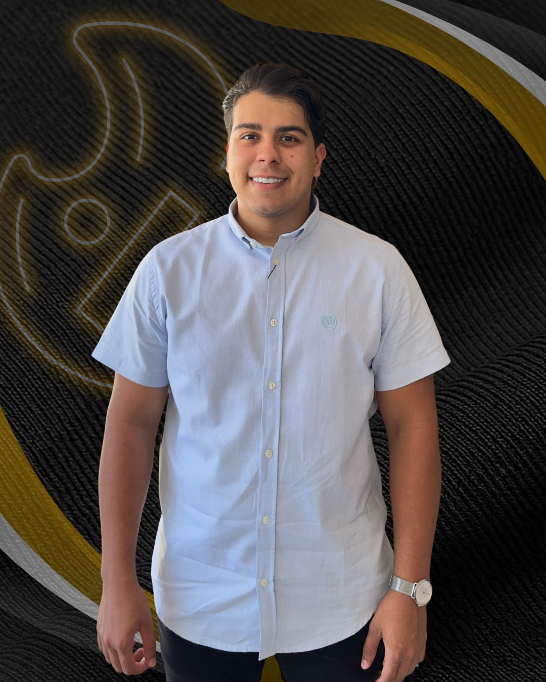 Camisa Manga Curta Slim Fit Oxford Button Down