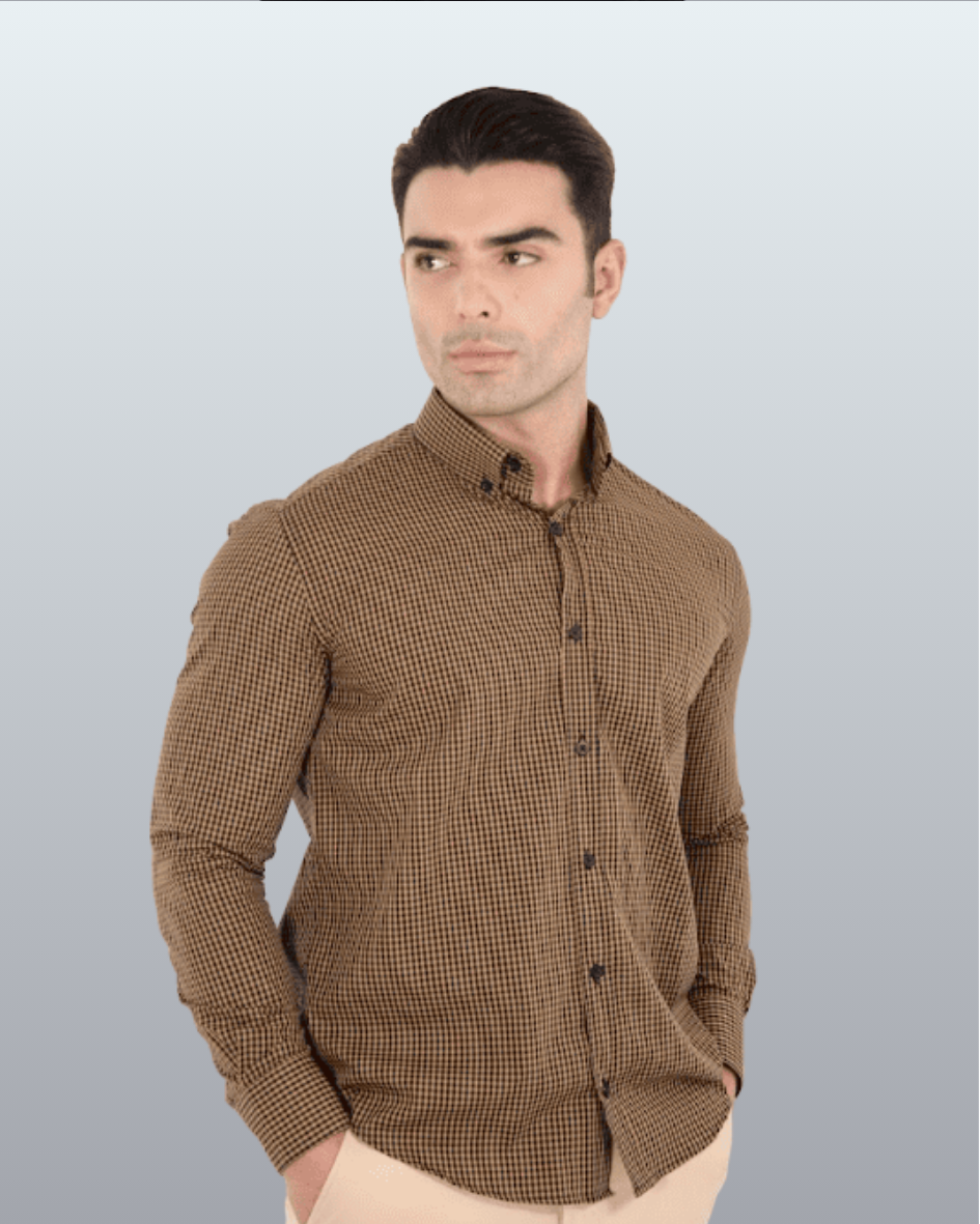 Camisa Social Manga Longa Slim Fit Xadrez