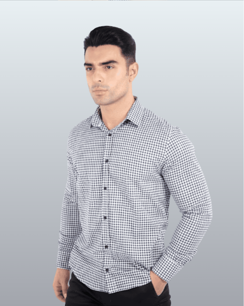 Camisa Social Manga Longa Slim Fit Xadrez