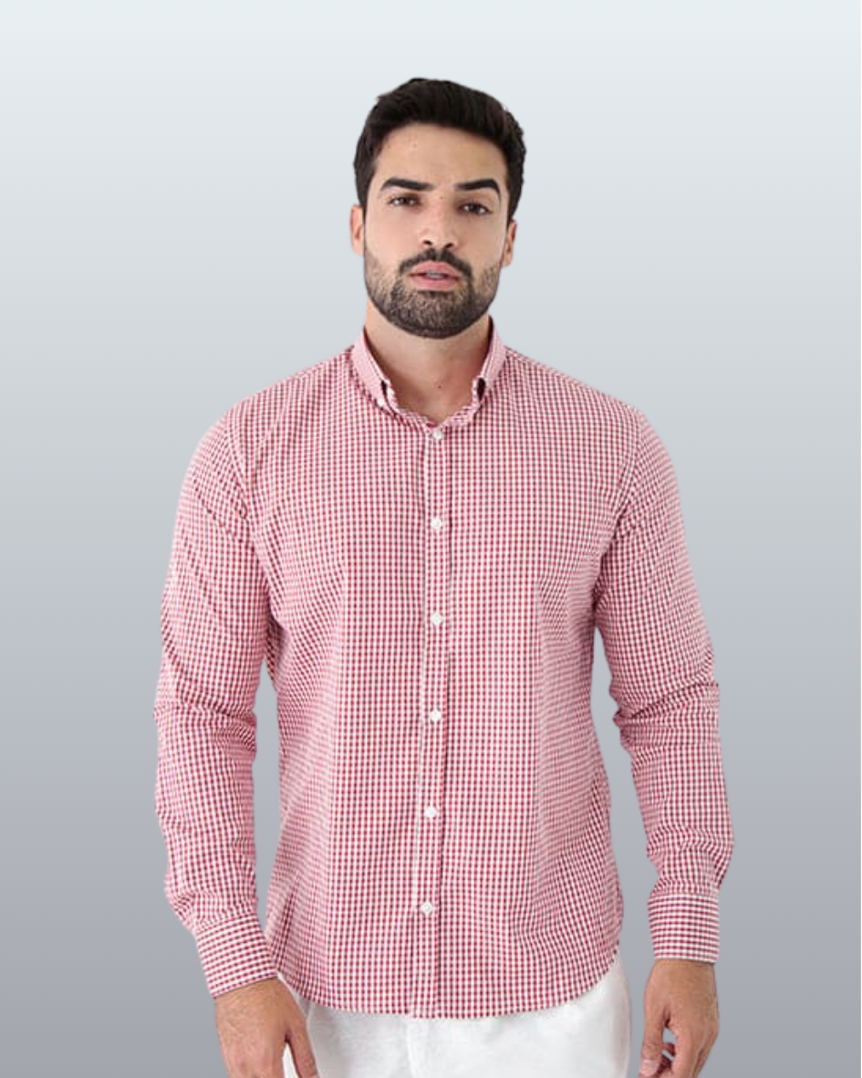 Camisa Social Manga Longa Slim Fit Xadrez