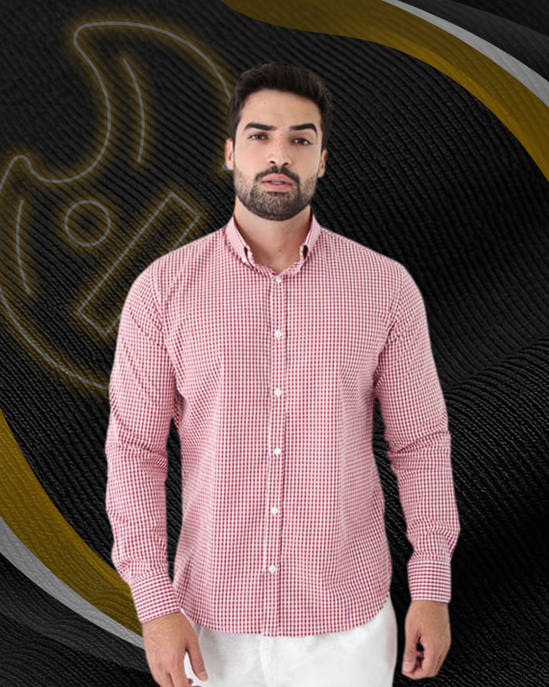 Camisa Social Manga Longa Slim Fit Xadrez