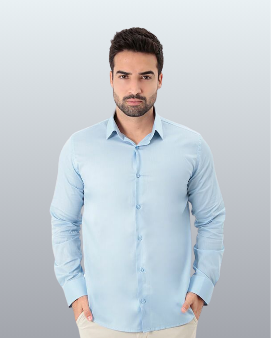 Camisa Manga Longa Slim Fit Básica Lisa