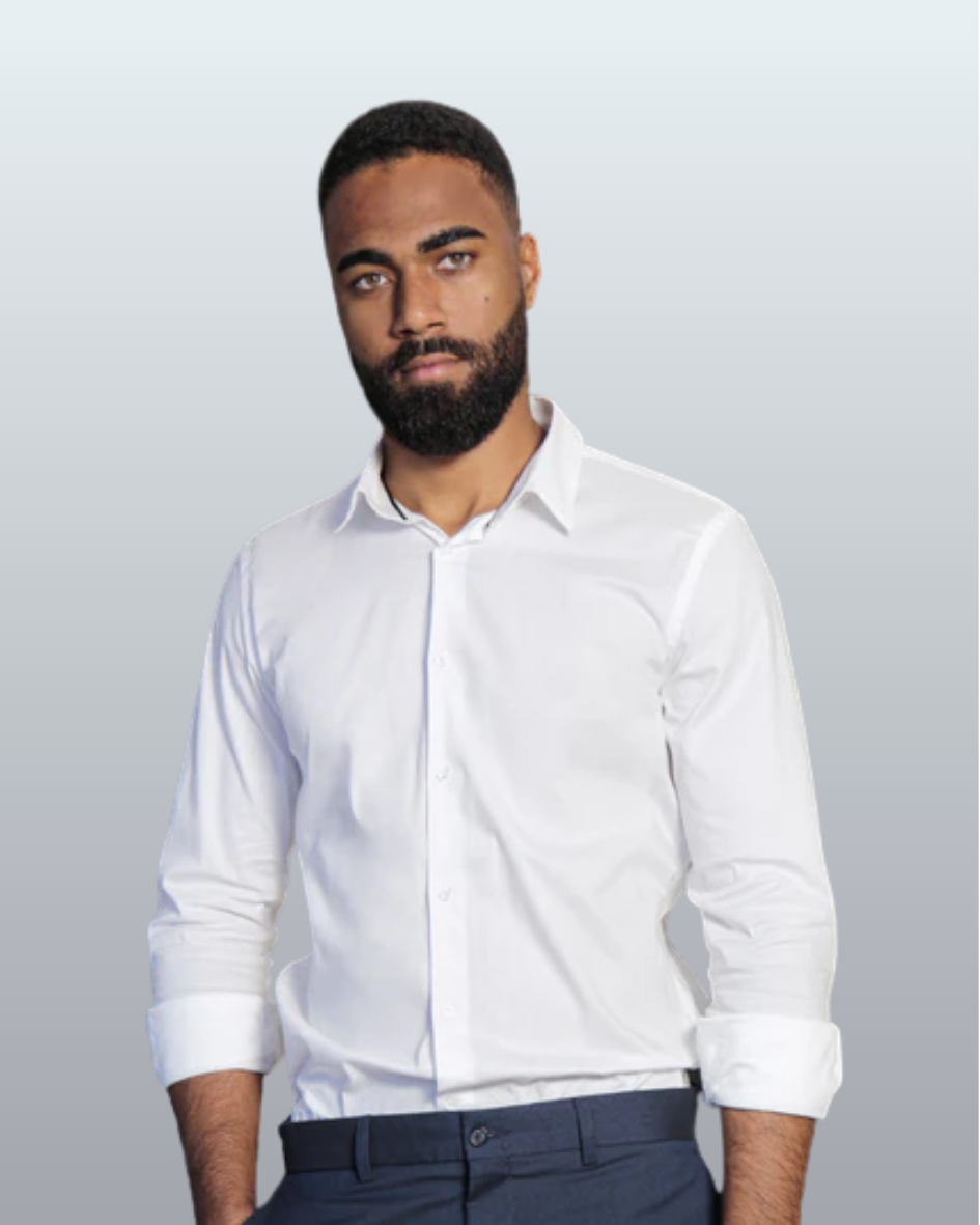 Camisa Manga Longa Slim Fit Algodão Egípcio