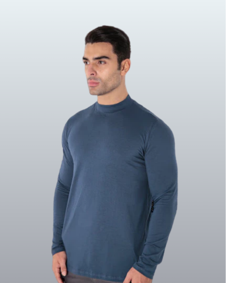 Camiseta Manga Longa Algodão Egípcio Gola Alta