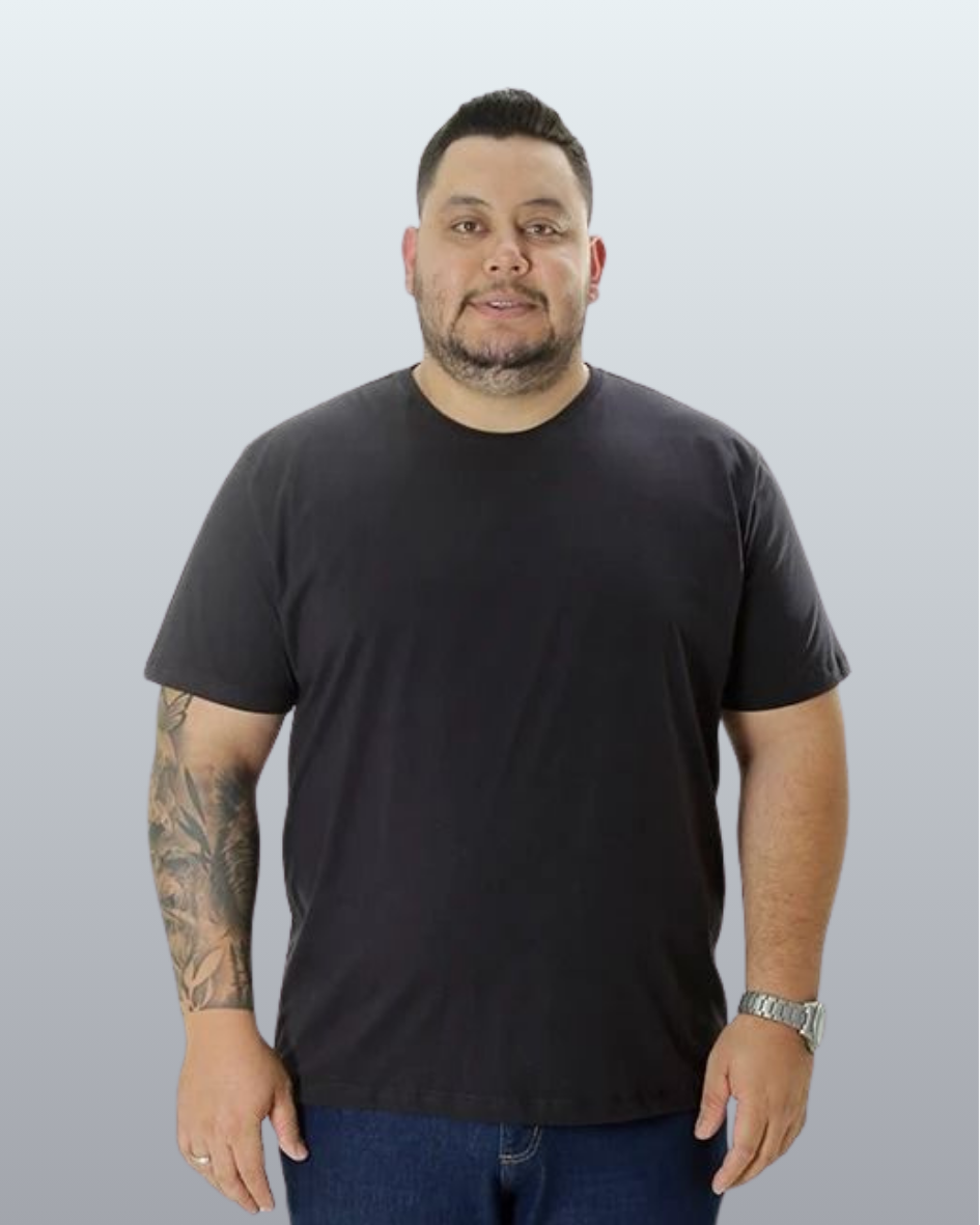 Camiseta Básica Gola Redonda Lisa Plus Size