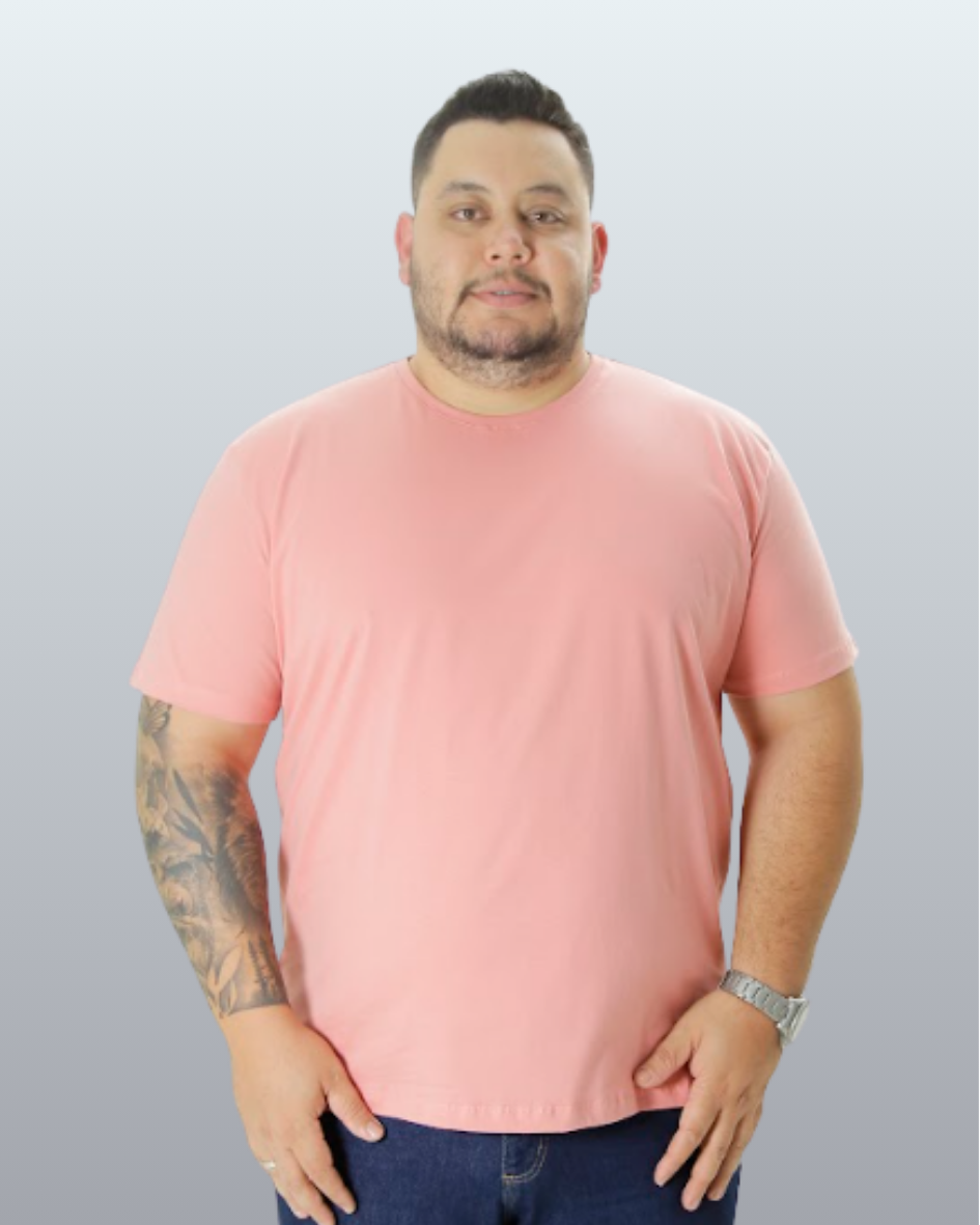 Camiseta Básica Gola Redonda Lisa Plus Size