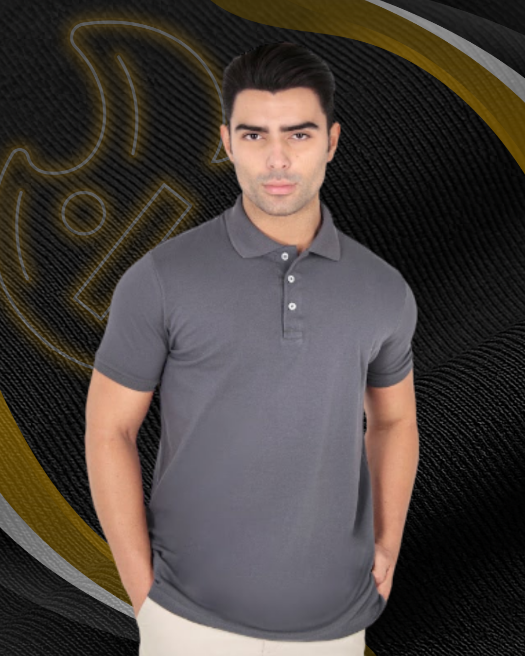 Polo Piquet Pima com Elastano Lisa