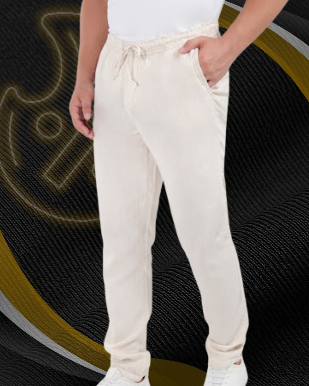 Calça Jogger Linho Palha