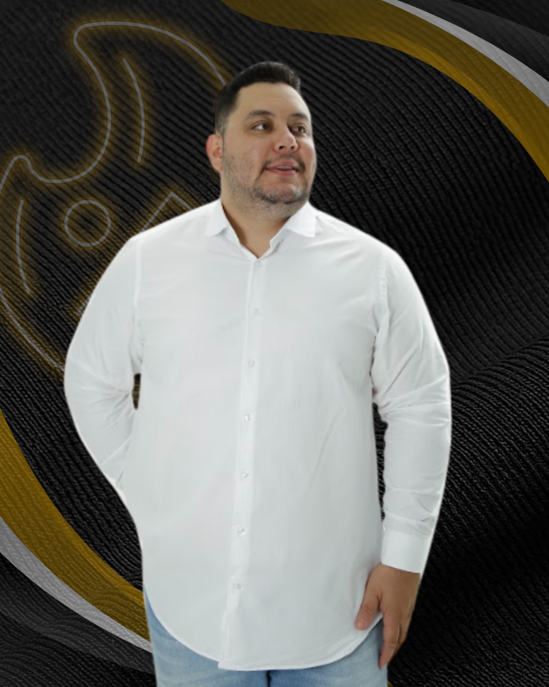 Camisa Social Manga Longa Plus Size Básica Lisa